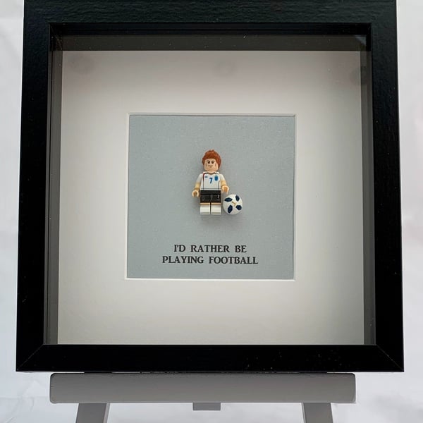 I'd Rather be playing football mini Figure framed picture 