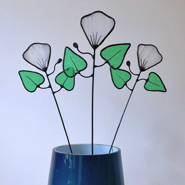 Stained Glass Wild Flower, Everlasting Wildflowers, Handmade Moonflower