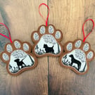 Pet Paw Felt Hanging Decoration Personalised Gift