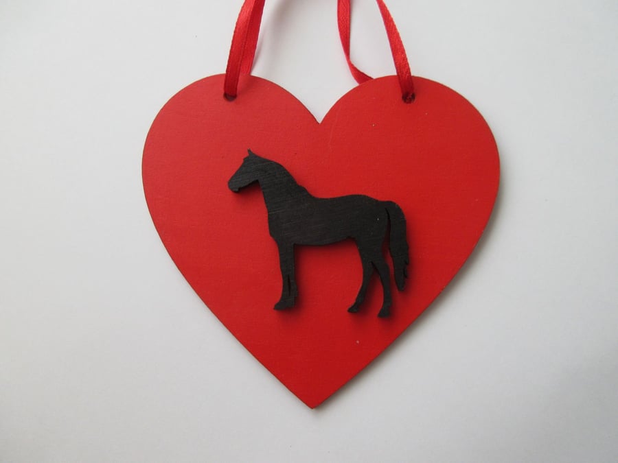 Horse Love Heart Hanging Decoration Valentine Pony