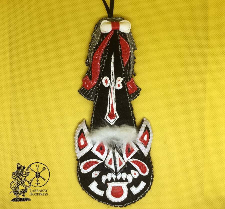 Padstow Red Oss Poly Felt and Faux Leather Hanging Decoration 