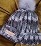 Handmade crochet chunky grey hat - Image 2
