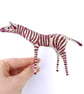 Handmade Paper Zebra - Natural Red - MADE TO ORDER
