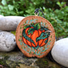 The Pumpkin Dragon. Pyrography wood slice decoration
