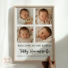 Personalised Baby Photo Print - Newborn Birth Stats - Nursery Wall Art Gift