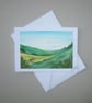 original art hand painted landscape greetings card ( ref FA 4 M1 )