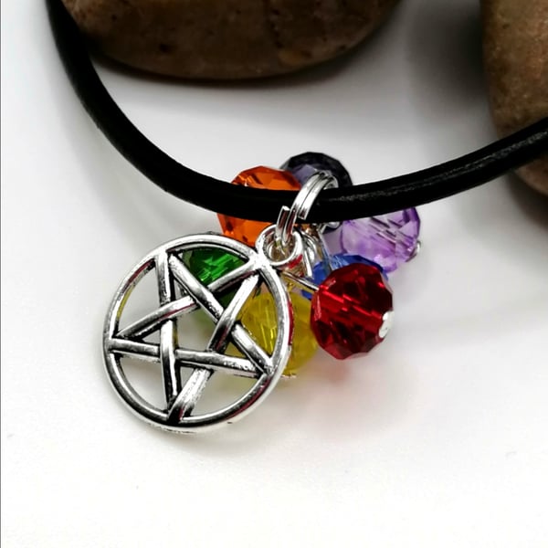Chakra Pentacle Necklace