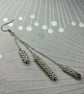 Silver beaded dangle drop earrings handmade in UK - Image 2