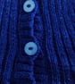 Hand Knitted Girls Navy Sparkle Peplum Cardigan with Faux Fur Trim Age 2-4 - Image 4