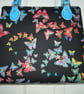 Butterflies on Black Handbag with Leather Handles, Butterfly Handbag - Image 5