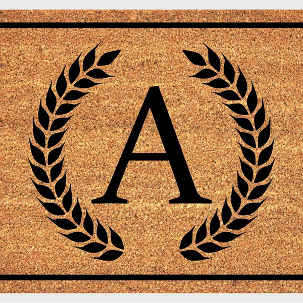 A Letter Door Mat - Monogram Letter A Welcome Mat - 3 Sizes