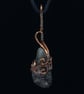 The Cairn pendant. A rare raw smoky quartz wrapped in antique copper.