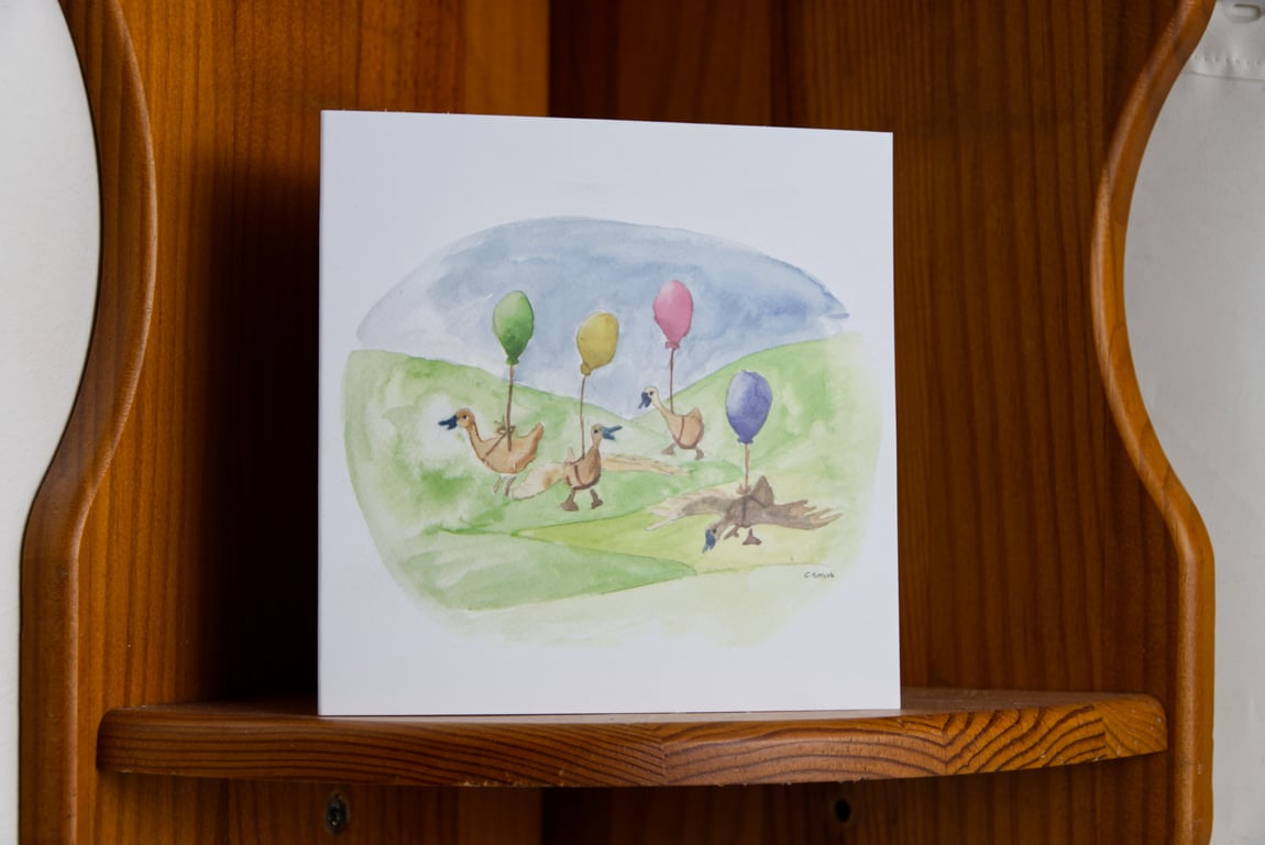'Ducks and Balloons' birthday card