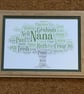 Family Tree Typography Print - Personalised with your names and words, Framed A4 - Image 1