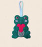 Knit Stitch Frog Decoration - Embroidered Felt Hanging Decor