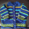 Hand knitted baby boys cardigan