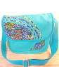 Shoulder bag, Hydrangea on turquise  - Image 7