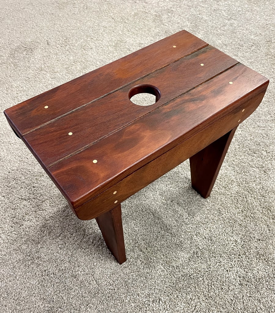 Solid Mahogany Cracket - Stool -Seat CR2