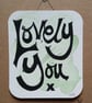 'Lovely You' Mini Print Card, Greens