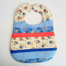 Reversible Patchwork bib, quilted Bib, Teddy Bears bib, baby gift, ooak