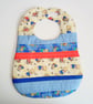 Reversible Patchwork bib, quilted Bib, Teddy Bears bib, baby gift, ooak