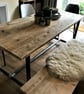 Dining Table, Custom Made Reclaimed Scaffold Boards, Rustic, Industrial, Pipe Tu - Image 9