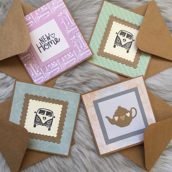 Card Bundle Camper Vans Tea Pot & New Home