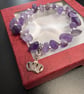Amethyst Natural Gemstone Bracelet with charm and meaning card  - Image 2