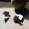 Silver and Garnet Blackberry Leaf brooch