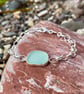 Stunning Light Aqua Blue Sea Glass & Sterling Silver Bracelet - 1321