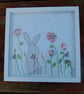 Summer Seconds.  Hare in Meadow.  Hand stitched  - Image 2