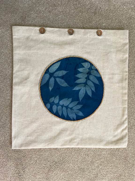 Cyanotype Wisteria Leaves cushion cover Perfectly Imperfect 