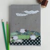 A5 Hardback Notebook with Embroidered Sheep on a Removable Cover