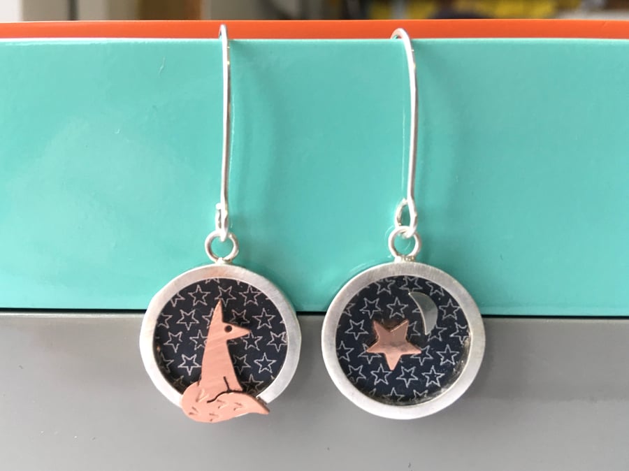 Starry fox earrings