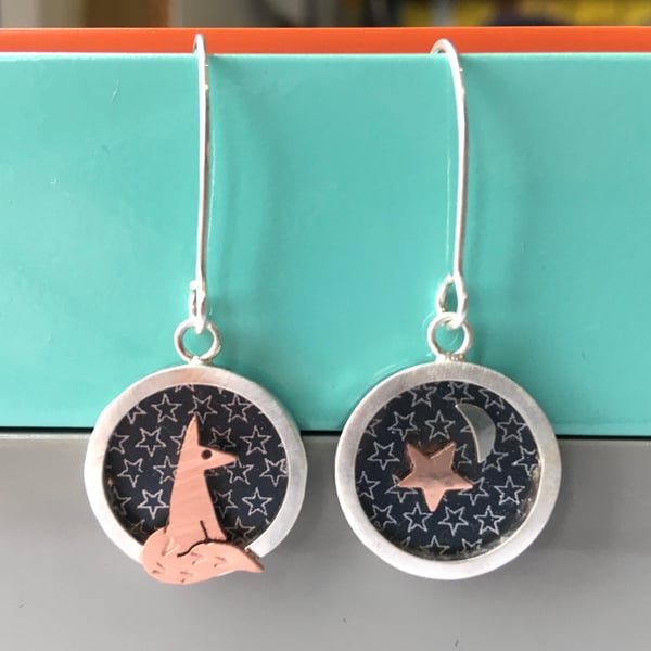 Starry fox earrings