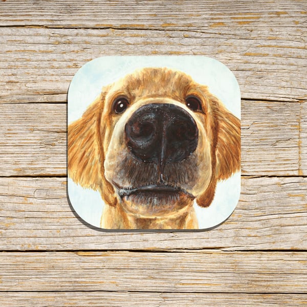 Dog Coaster, Animal Coaster, Golden Retriever Coaster, Golden Retriever Puppy