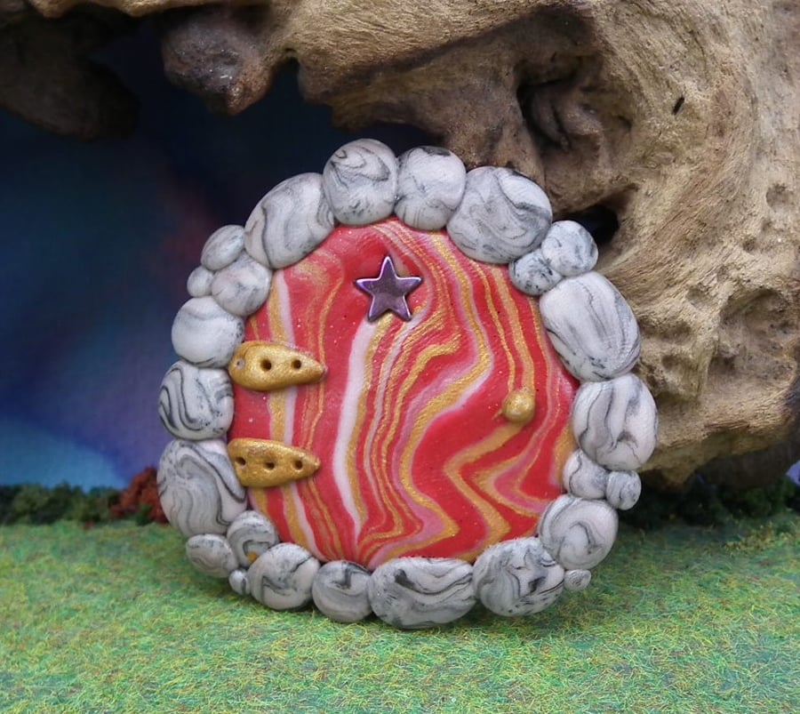 Small Gnome Portal OOAK Sculpt Fairy Door