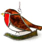 Robin Bird Suncatcher Stained Glass British Handmade  - Image 3