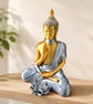 Silk PLA Buddha Statue with Lotus – 16 cm Meditation Décor