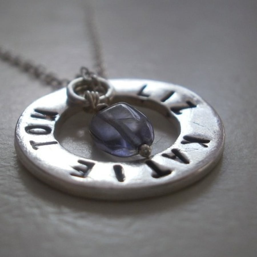 Silver Personalised Name & Word Pendant