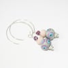 Lampwork glass hoop earrings