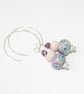 Lampwork glass hoop earrings