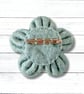 Sage Green Flower Brooch, Handmade Felt Flower - Image 3