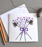 Purple Bouquet Blank or  Birthday Card - Image 3