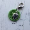 Green Dorset Button with Sheep Charm Bag Charm Journal Charm 
