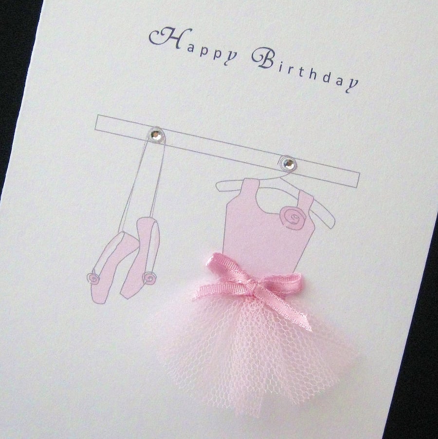 Ballerina outfit Birthday Card by Lily Lily Handmade 