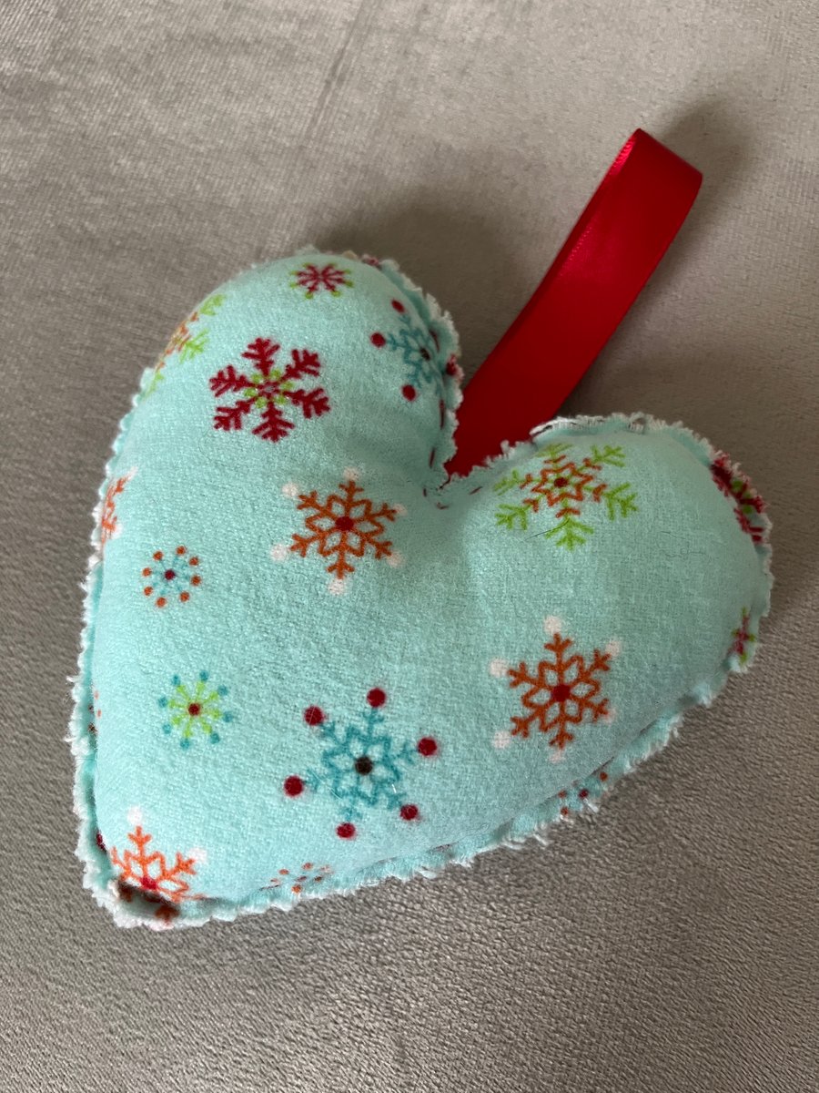 Winter Blue Snowflake Heart Shaped Pin Cushion