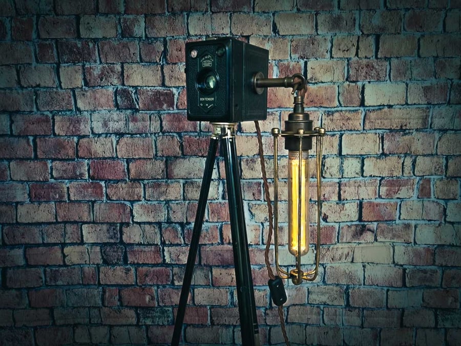 Upcycled Vintage 1930s Zeiss Ikon Camera Tripod Lamp