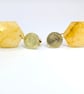 Radiant Sunburst Yellow Quartz Geometric dangle earrings  - Image 2