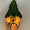 Embroidered Felt pumpkin tea light house